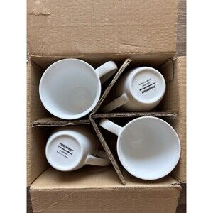 Over And Back  - Fingerprint White Porcelain 12 oz Coffee Mug Set Of Four